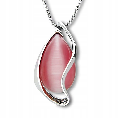 Stříbrný Přívěsek Efektní Přívěsek Stříbro 925 Růžové Kočičí Oko W438