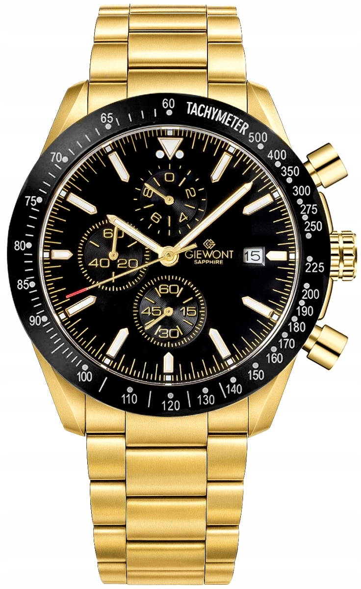 Pánské Hodinky Giewont Chronograph Sapphire Černé zlato GW8720-B4