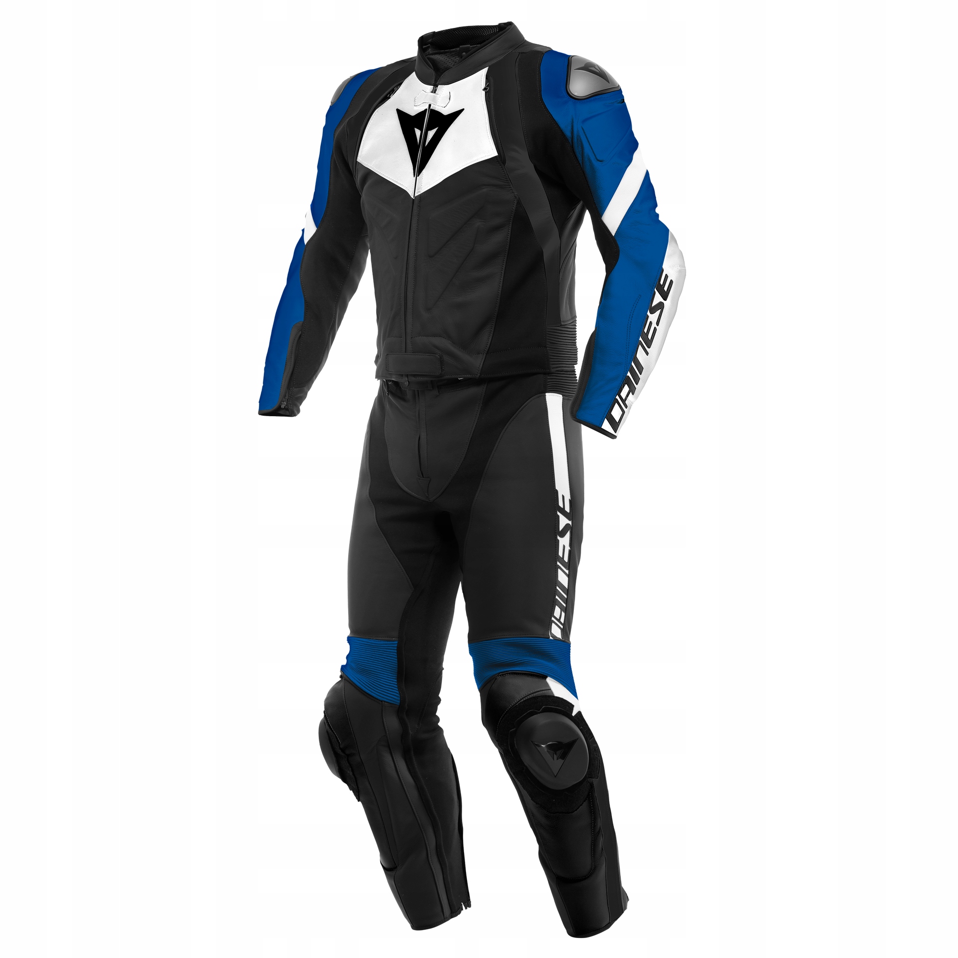 Motocyklová športová kombinéza Dainese Avro 4 2PCS čierna/biela/modrá