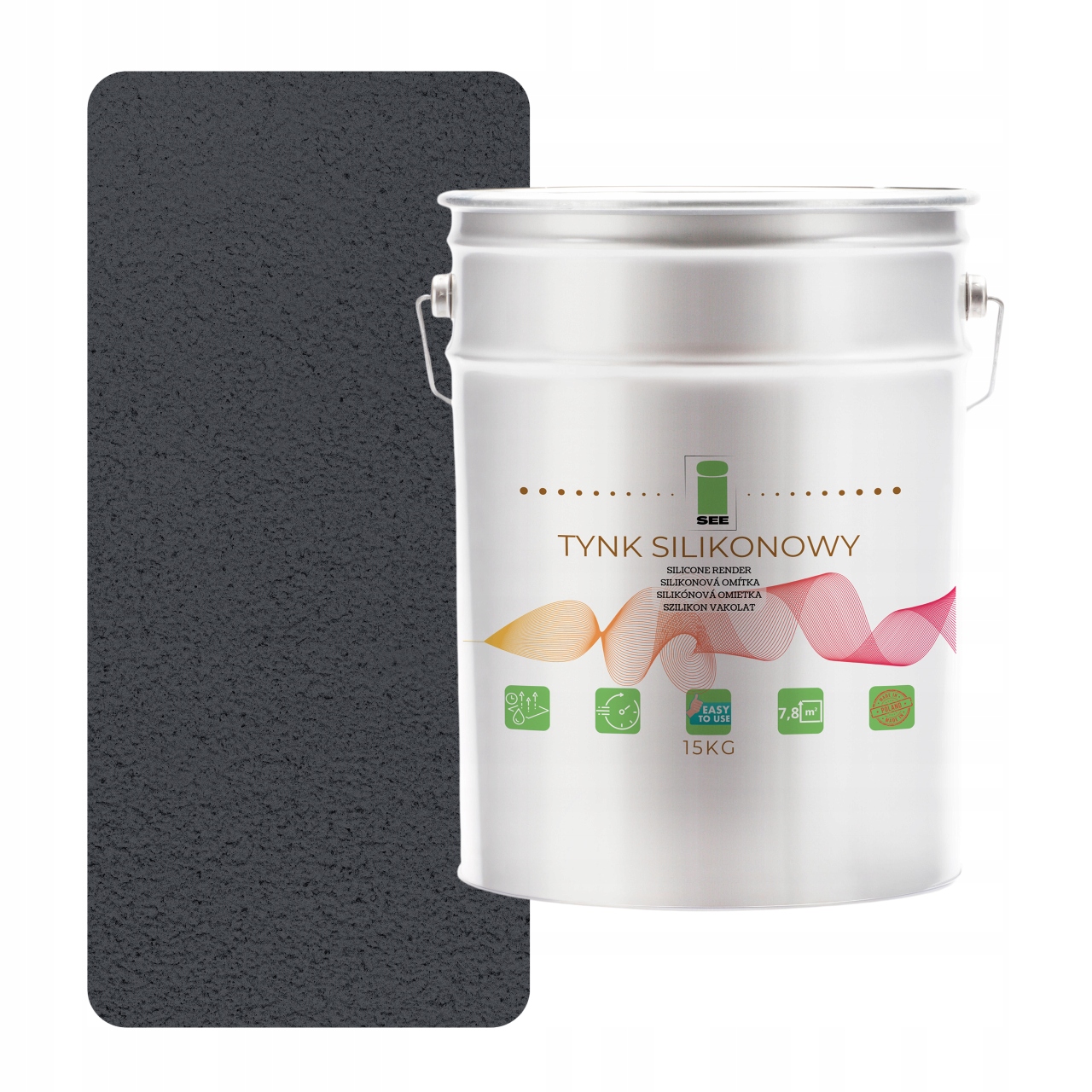Silikónová Omietka 7024 Fasádna Vonkajšia Šedá Oceľ 1.0 MM Premium 15 Kg