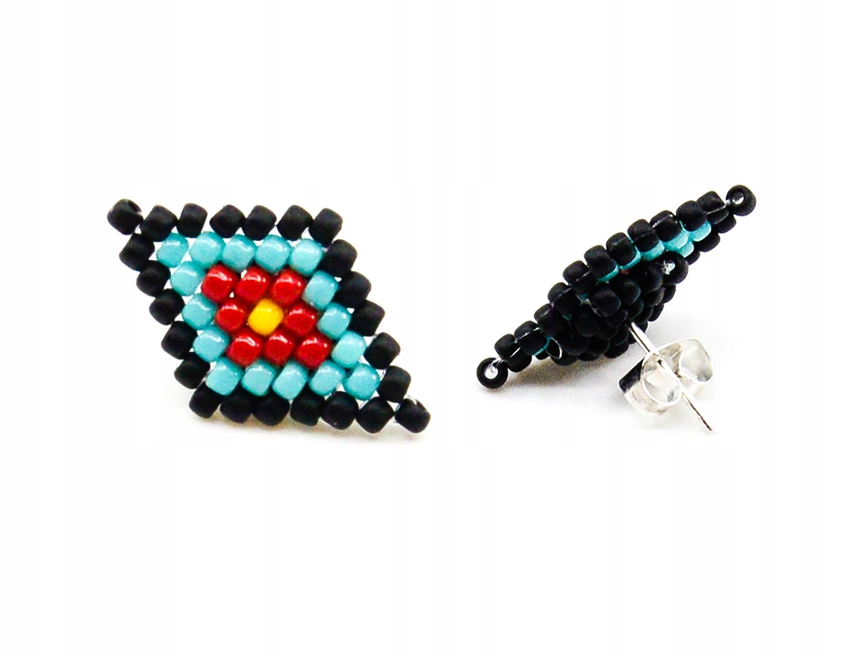 

Drobne kolczyki indiańskie koraliki Boho handmade
