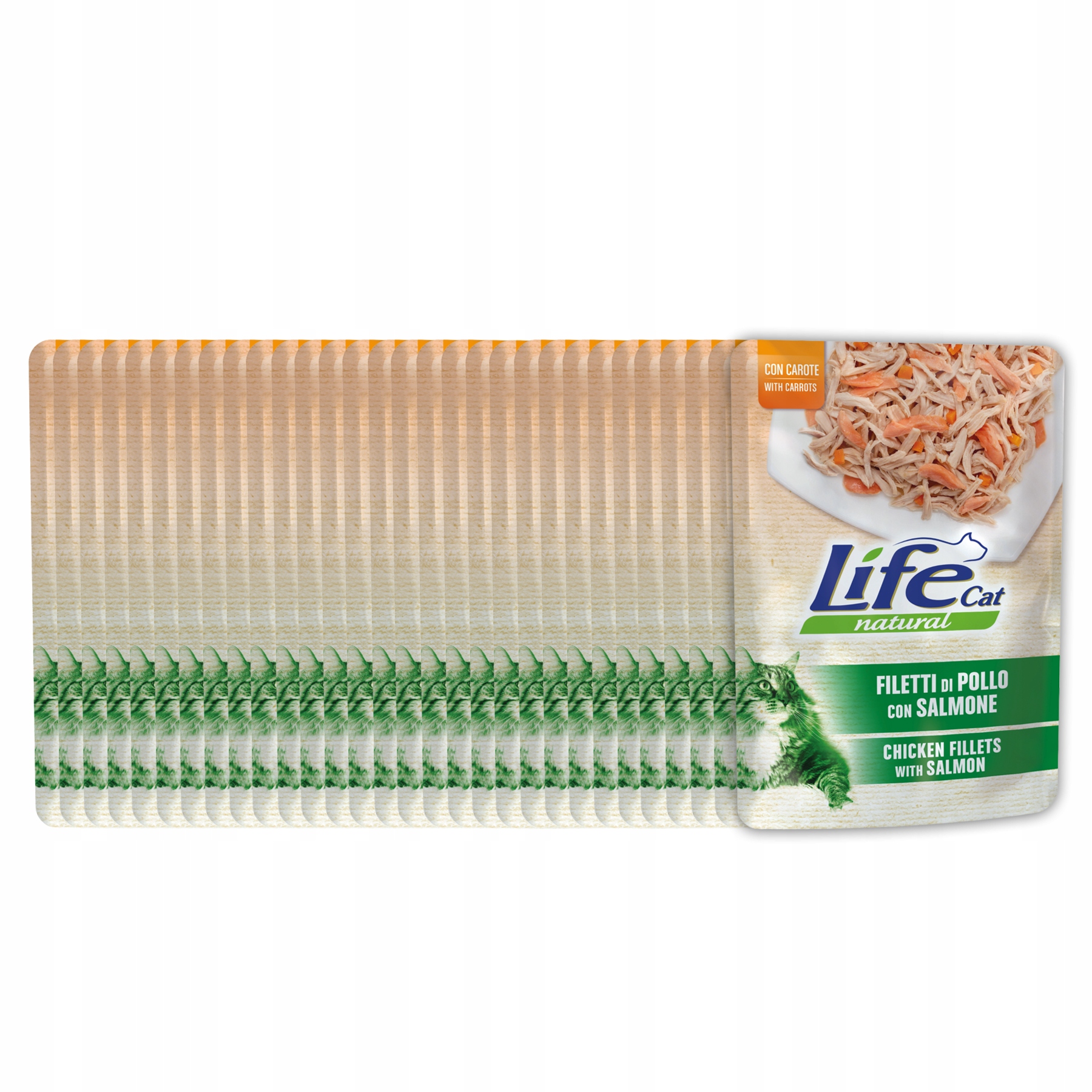 Levně Life Cat Natural pro kočky kapsička 30x70 g Kuře Losos Mrkev