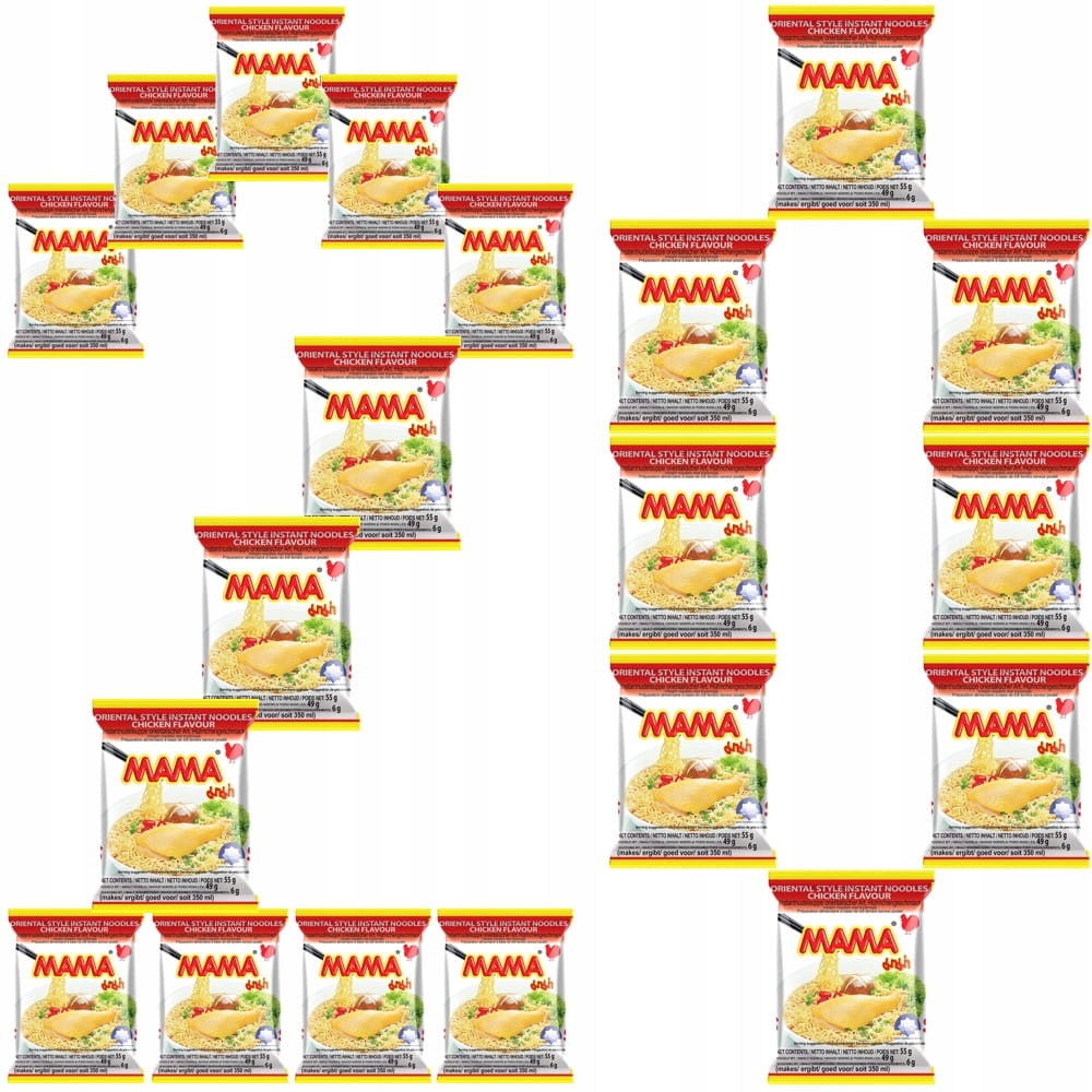 Levně 20x Thajská polévka Těstoviny Instant Bulion Orientální Kuře Kuře 55g Mama
