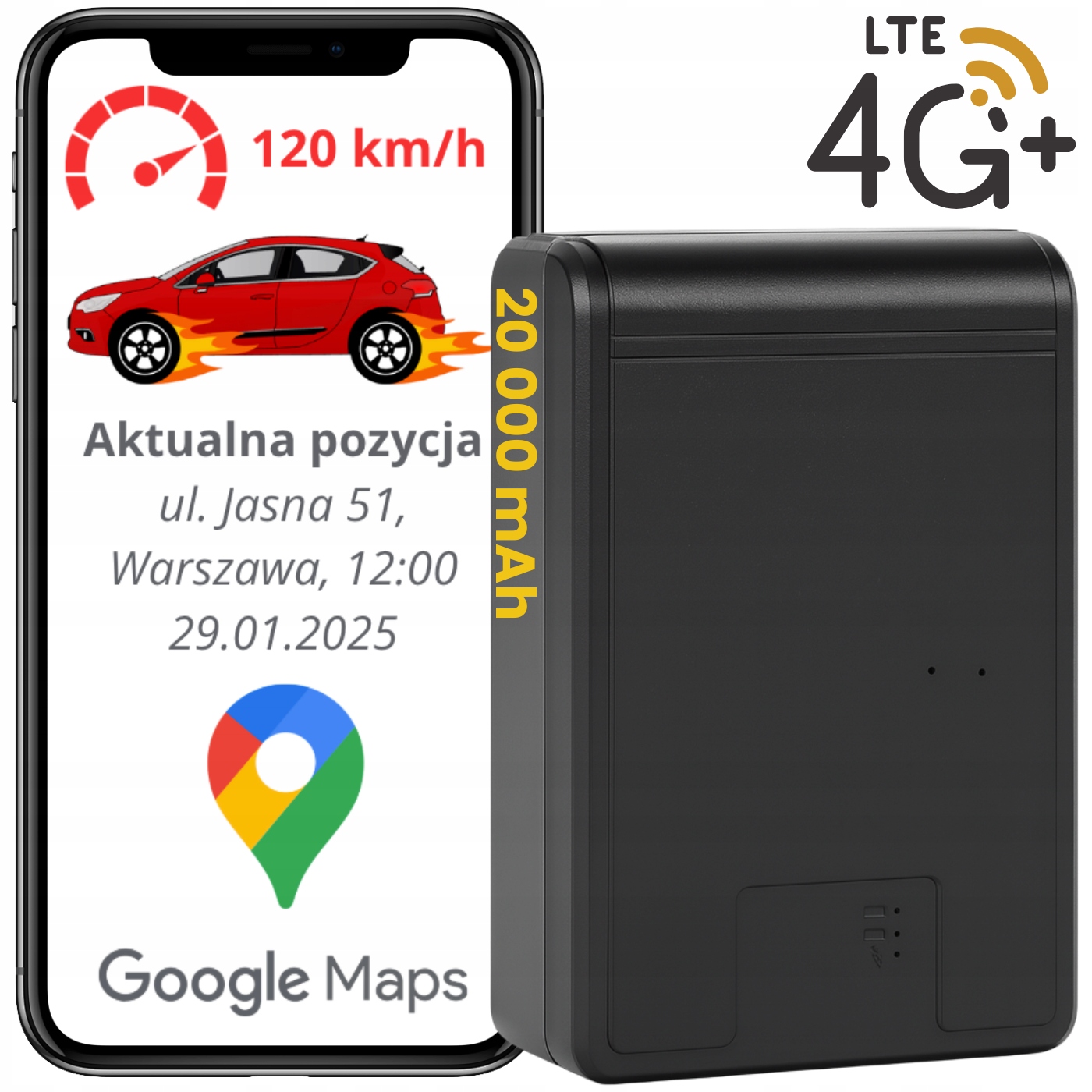 Lokátor Gps 4G Mini Pre Vozidlá Auta Magnet 20000 mAh