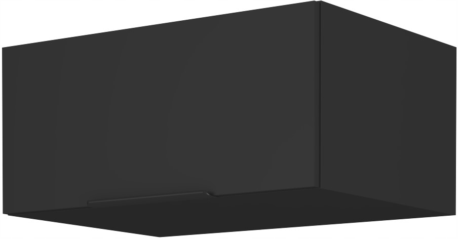 Kuchyňská skříňka s horním výklopným nástavcem 80. Černá, s tlumením dovírání.