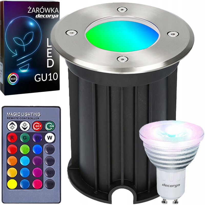 Lampa Oprawa Led Najazdowa Dogruntowa Wpuszczana W Chodnik Podjazd GU10 Rgb