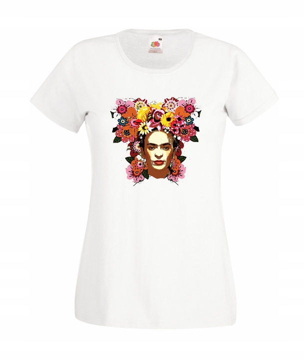 

XXL Koszulka Damska Frida Kahlo Kwiaty Meksyk Wzór