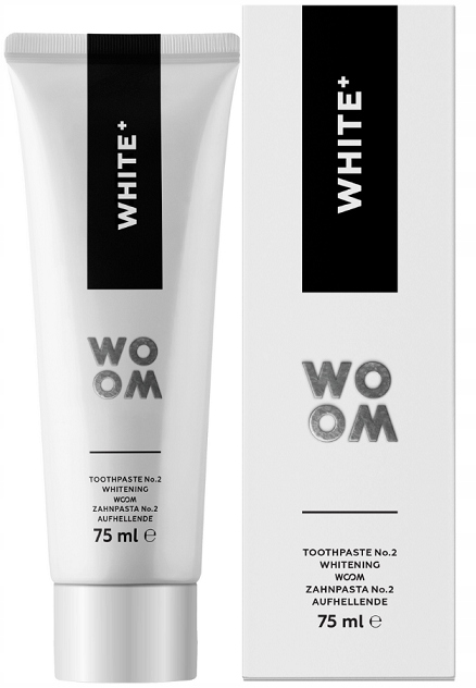 

Pasta do zębów Woom White+ Wybielająca odświeża