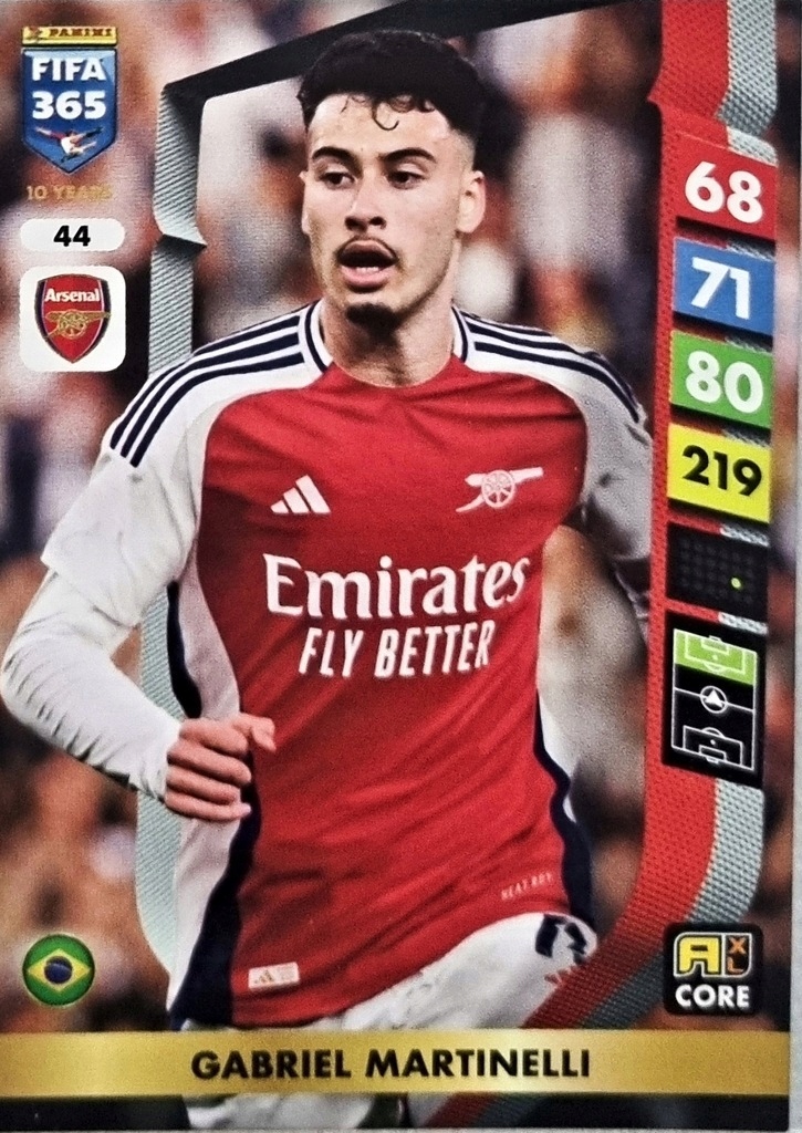 Panini Fifa 365 2025 Core 44 Gabriel Martinelli Arsenal