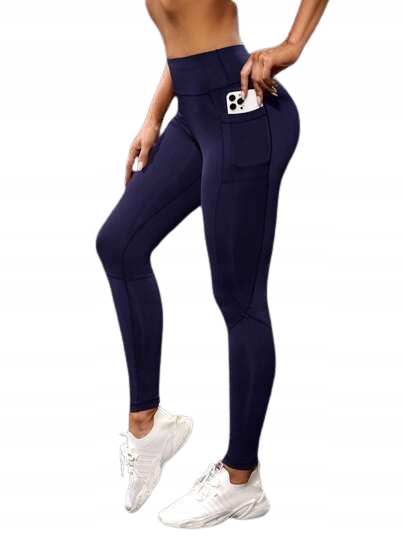 Fioletowe Legginsy Damskie Sportowe Basic S Łkh