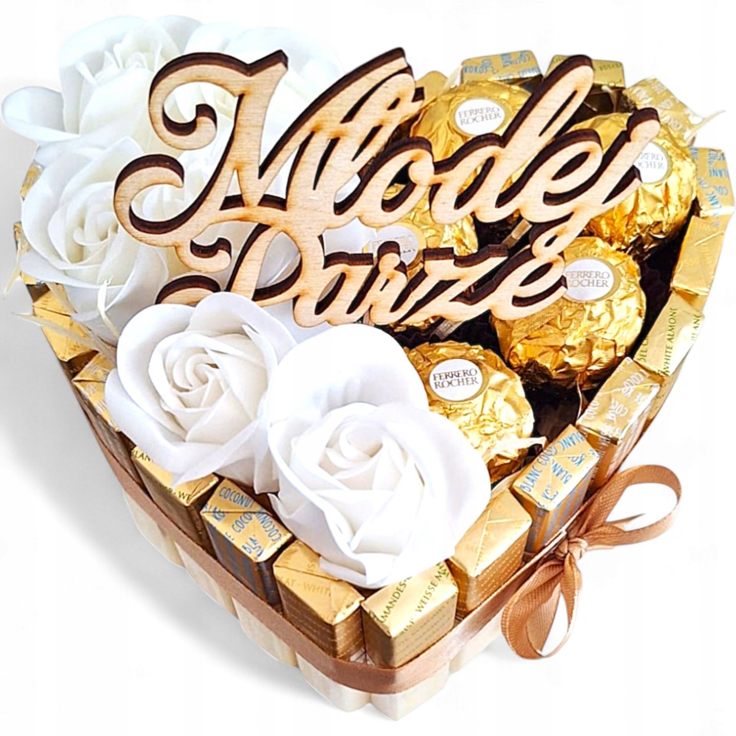 Flower box zestaw prezentowy na 18-ste urodziny wesele rocznicę ślub 15 cm