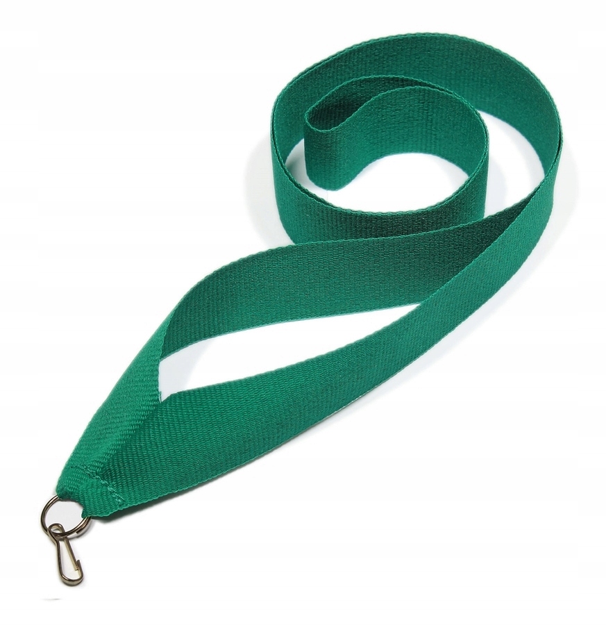 V2-GN-zestaw 10szt Wstążka do medali Zielona, szerokość 22mm, długość 82cm