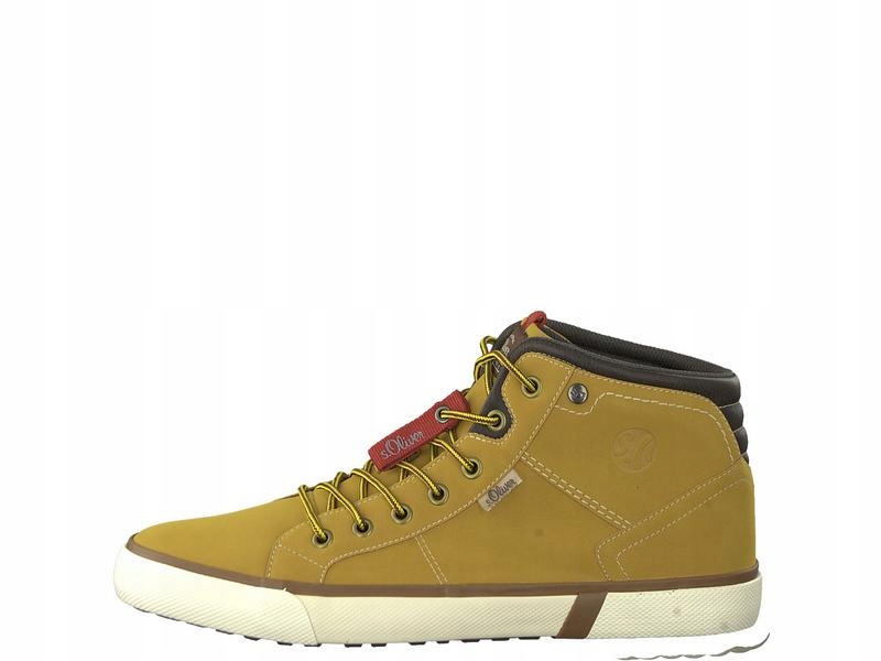 S.OLIVER Trzewiki męskie żółte khaki skórzane 44