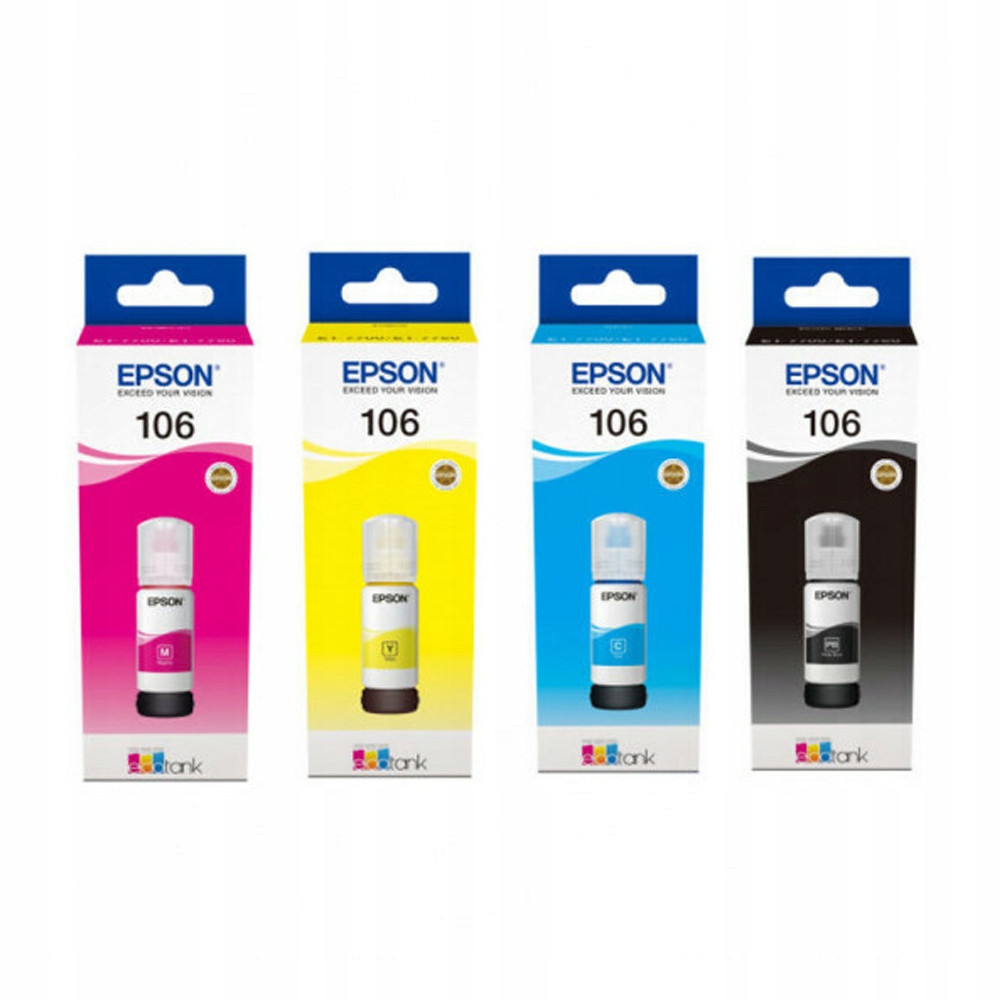 

4x tusz org. Epson 106 Cmyk L7160 L7180 L7188