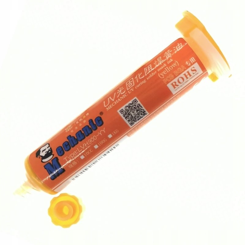 Soldermaska do płytek drukowanych Mechanic Uv UVH900-YY Żółta 10g