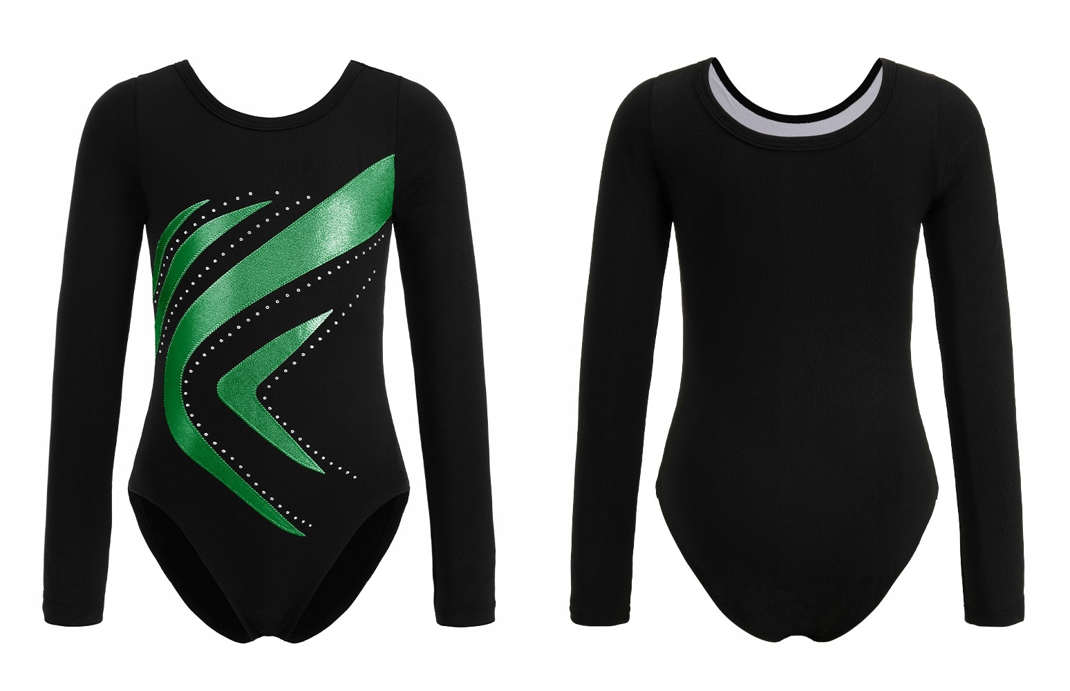 Gymnastické Baletní Body Zelené Oblečení Pro Tanec, Balet, Gymnastika, Velikost 100