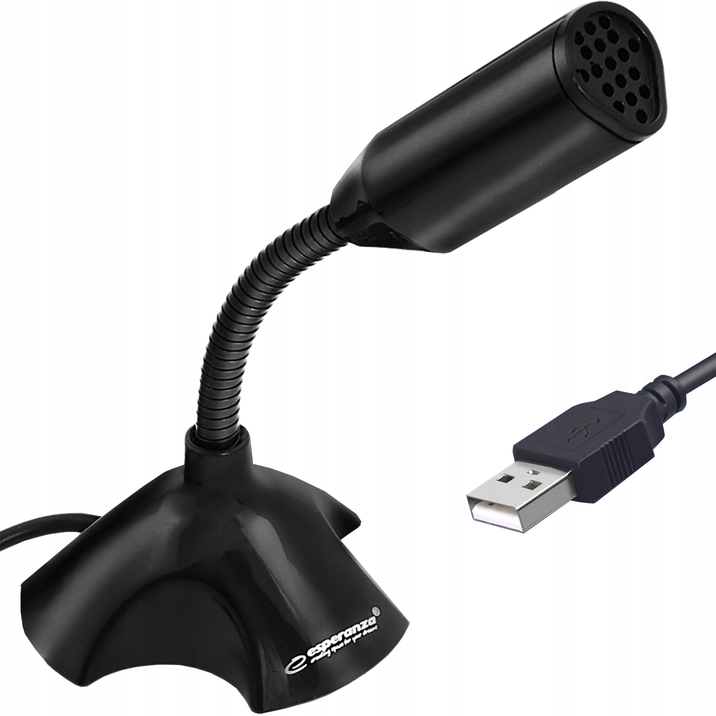 MIKROFON DO KOMPUTERA laptopa przewodowy USB mikrofon BIURKOWY ZE STATYWEM Model Scream