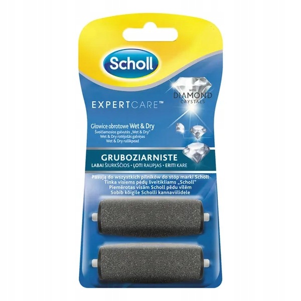Scholl Expert Care, vyměnitelné rotační hlavice Wet & Dry, hrubozrnné s kr