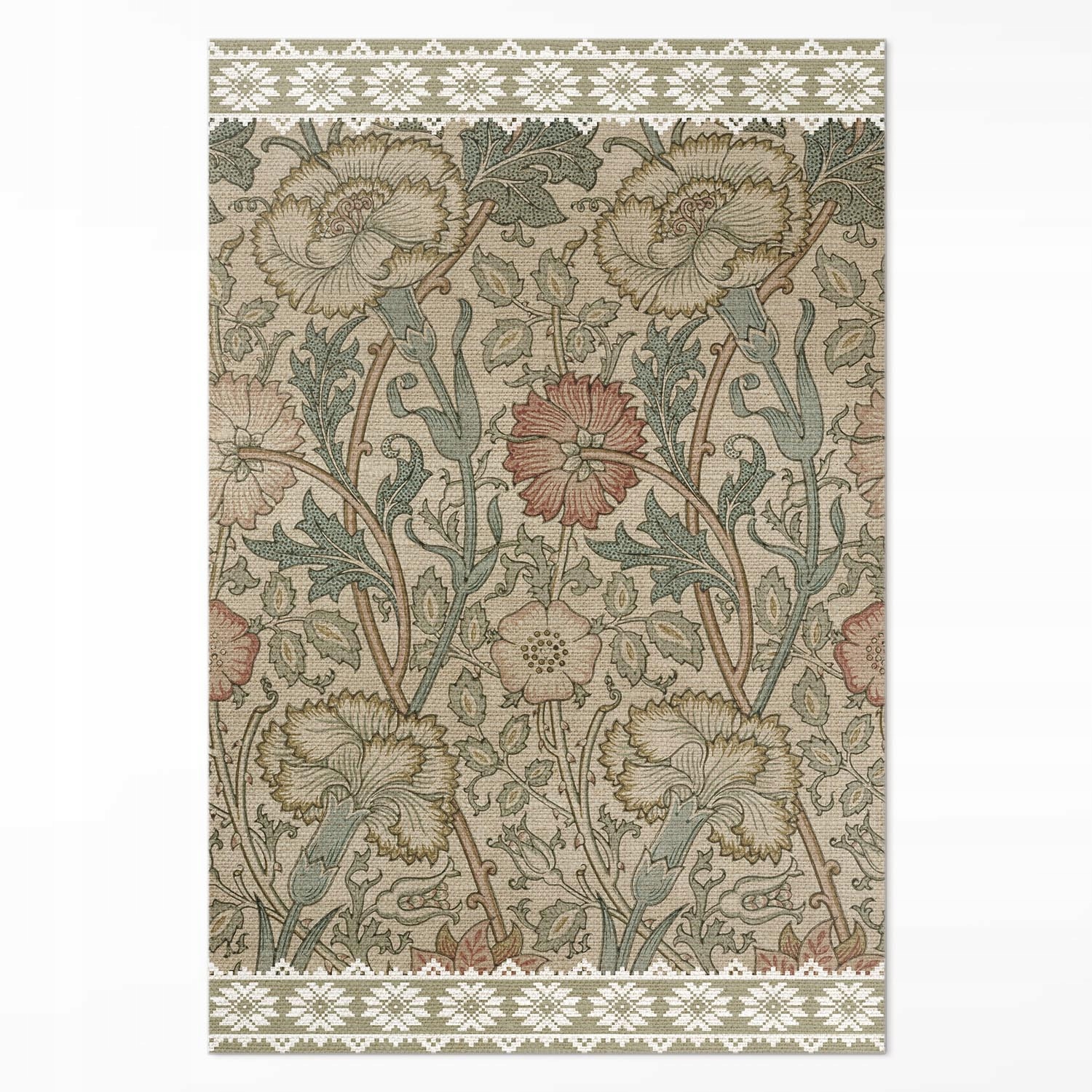 Vinylový Koberec Moderní do jídelny Šípková růže William Morris 120x180 cm