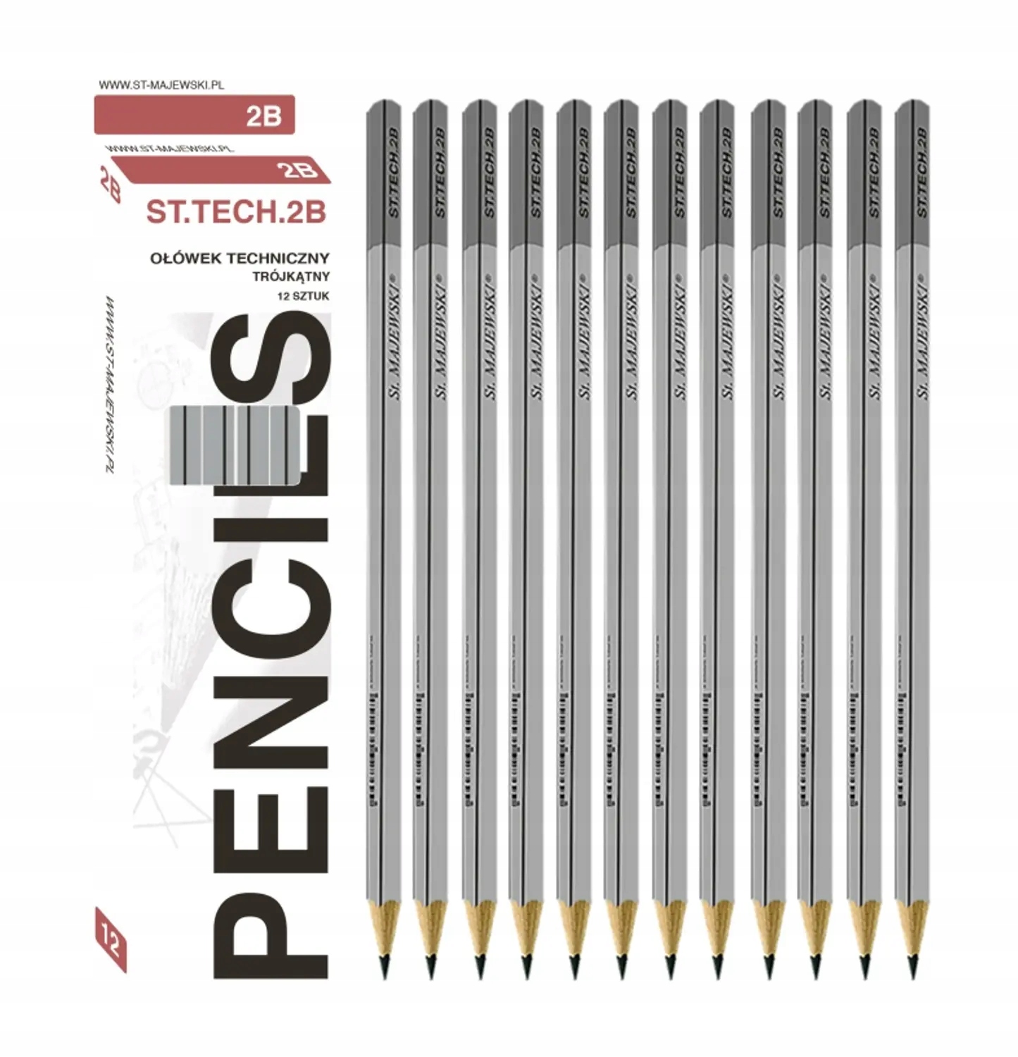 

Ołówek techniczny trójkątny St.Tech 12 szt 2B