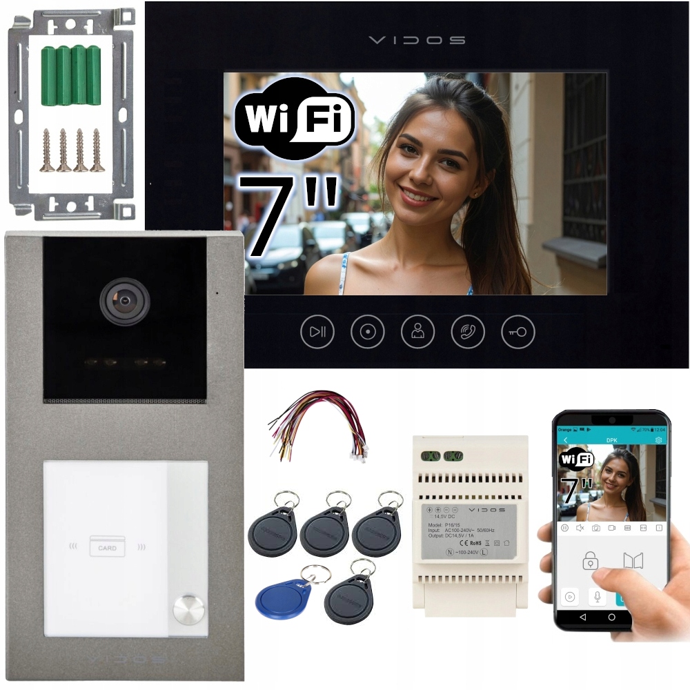 Vidos X M11B-X S11-1 Zestaw wideodomofon WiFi aplikacja Android iOS