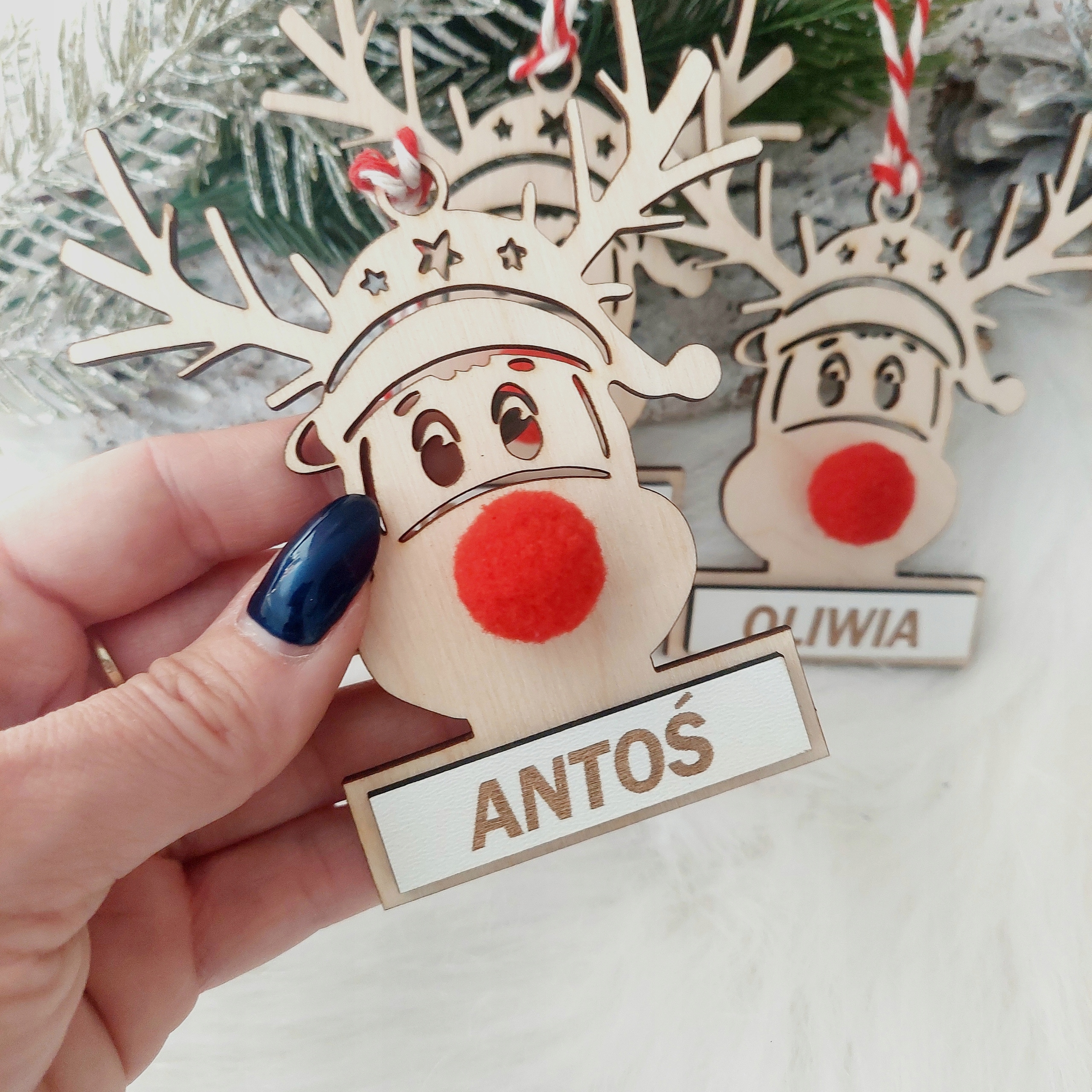 Drewniana bombka z grawerem TW0JE IMIĘ 10x11,5 cm RUDOLF Rodzaj gadżetu dekoracje