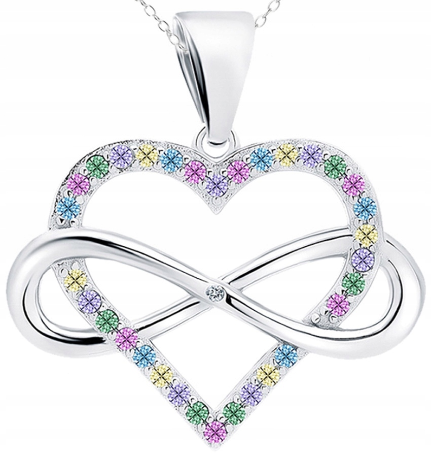 Stříbrný náhrdelník 925 Srdce jako Dárek pro maminku Celebrity Zirkony Dámské