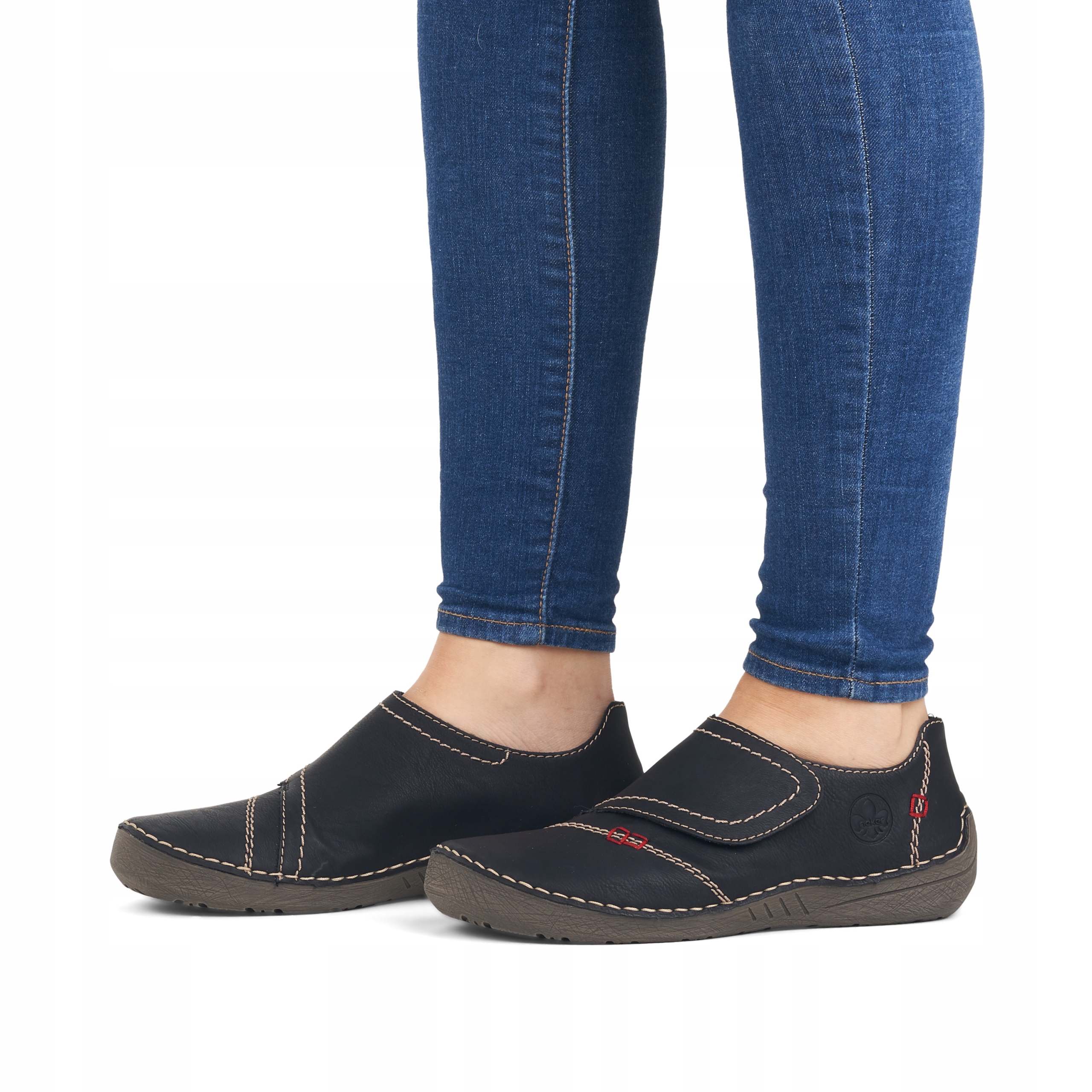 RIEKER buty, półbuty damskie czarne 52577 Rozmiar 40