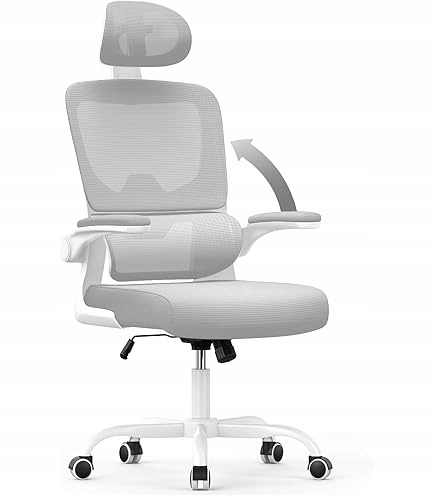 Fotel biurowy z regulowanym zagłówkiem z funkcją pochylenia 90°-135°