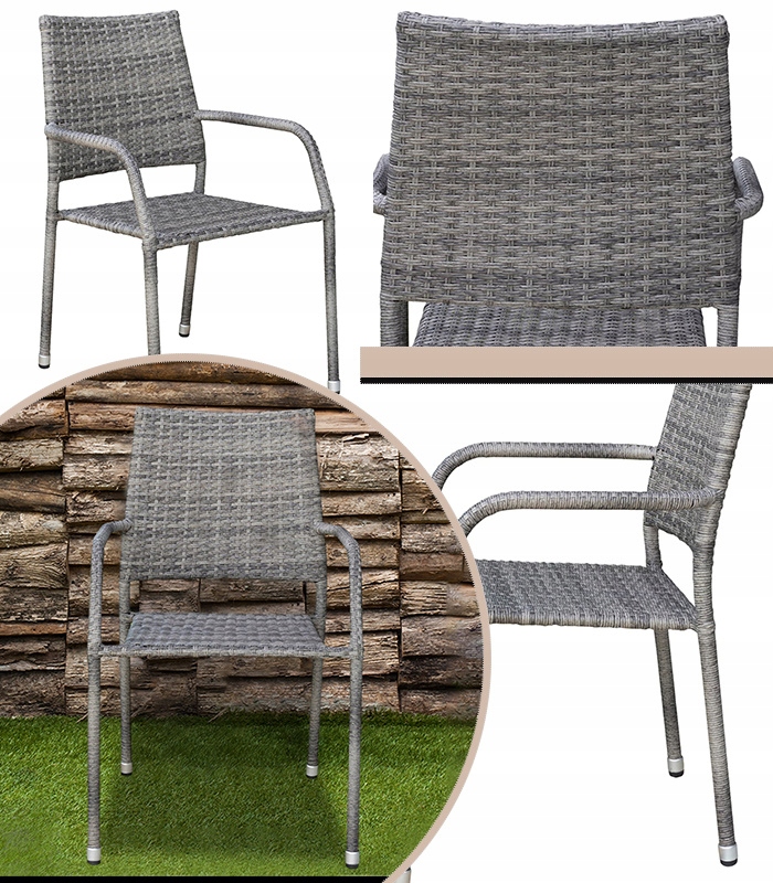 Zahradní Židle S Polštářem Ava Šedý Melír Technorattan Ocelová Pohodlná