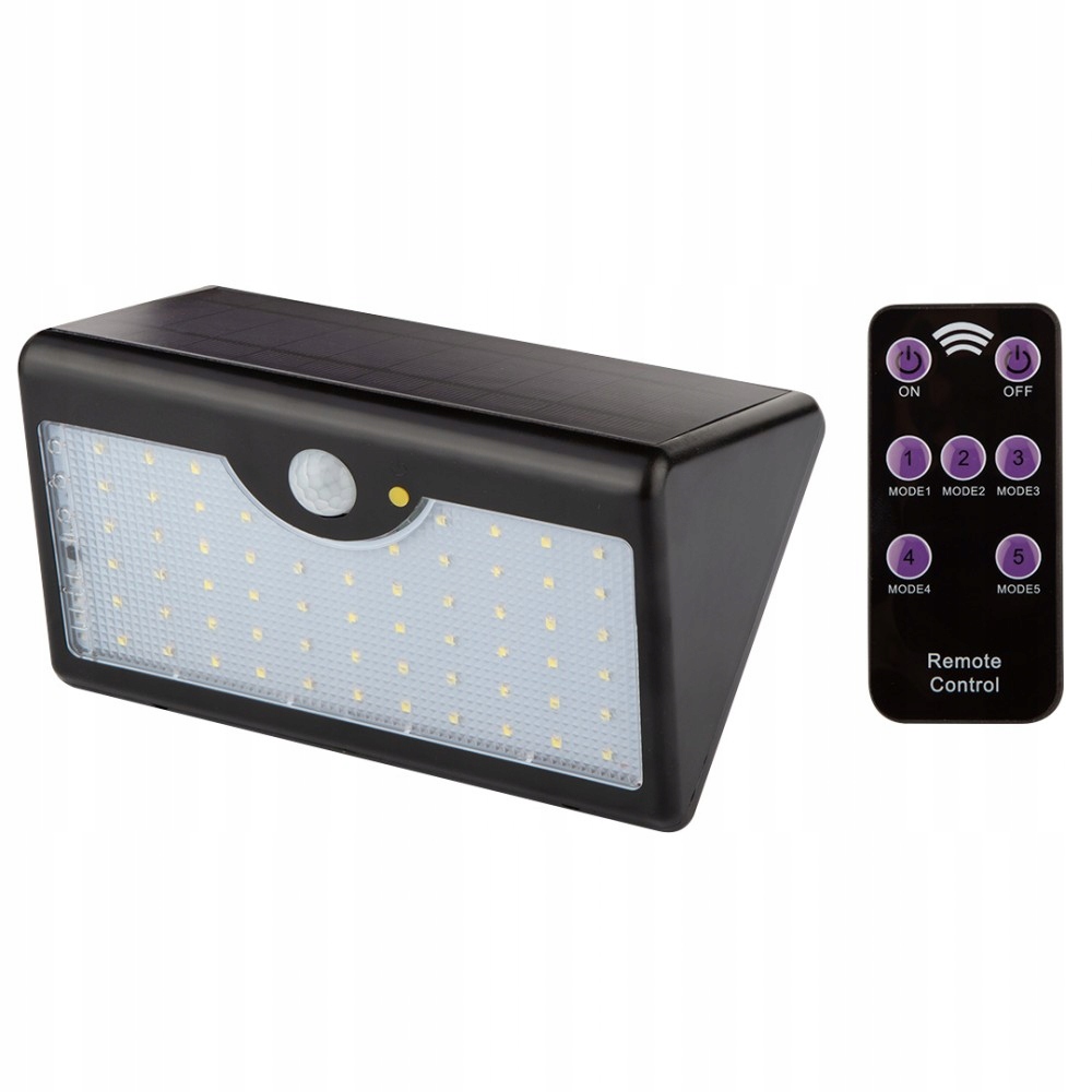 Solární lampa nástěnná dálkové ovládání Smd Led 900 lm