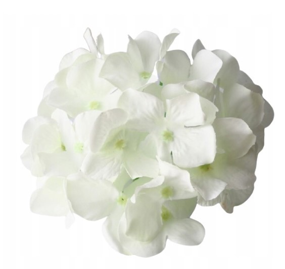 HORTENSJA GŁÓWKA SZTUCZNE KWIATY biała 13 cm biel