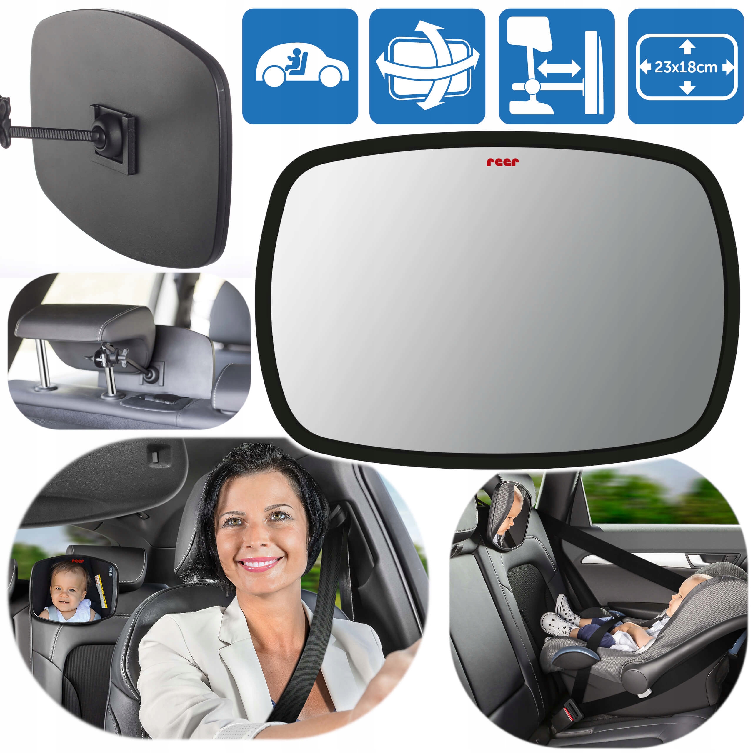 Lusterko samochodowe do obserwacji dziecka REER