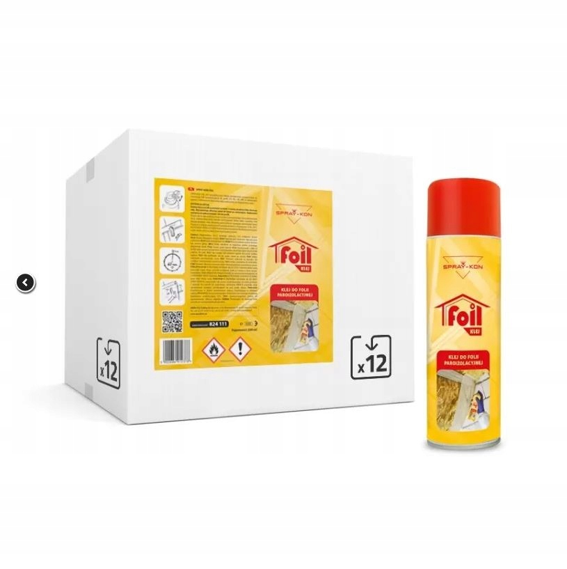 Klej kontaktowy do membran/folii paroizolacyjnych Spray-kon Foil 12szt.