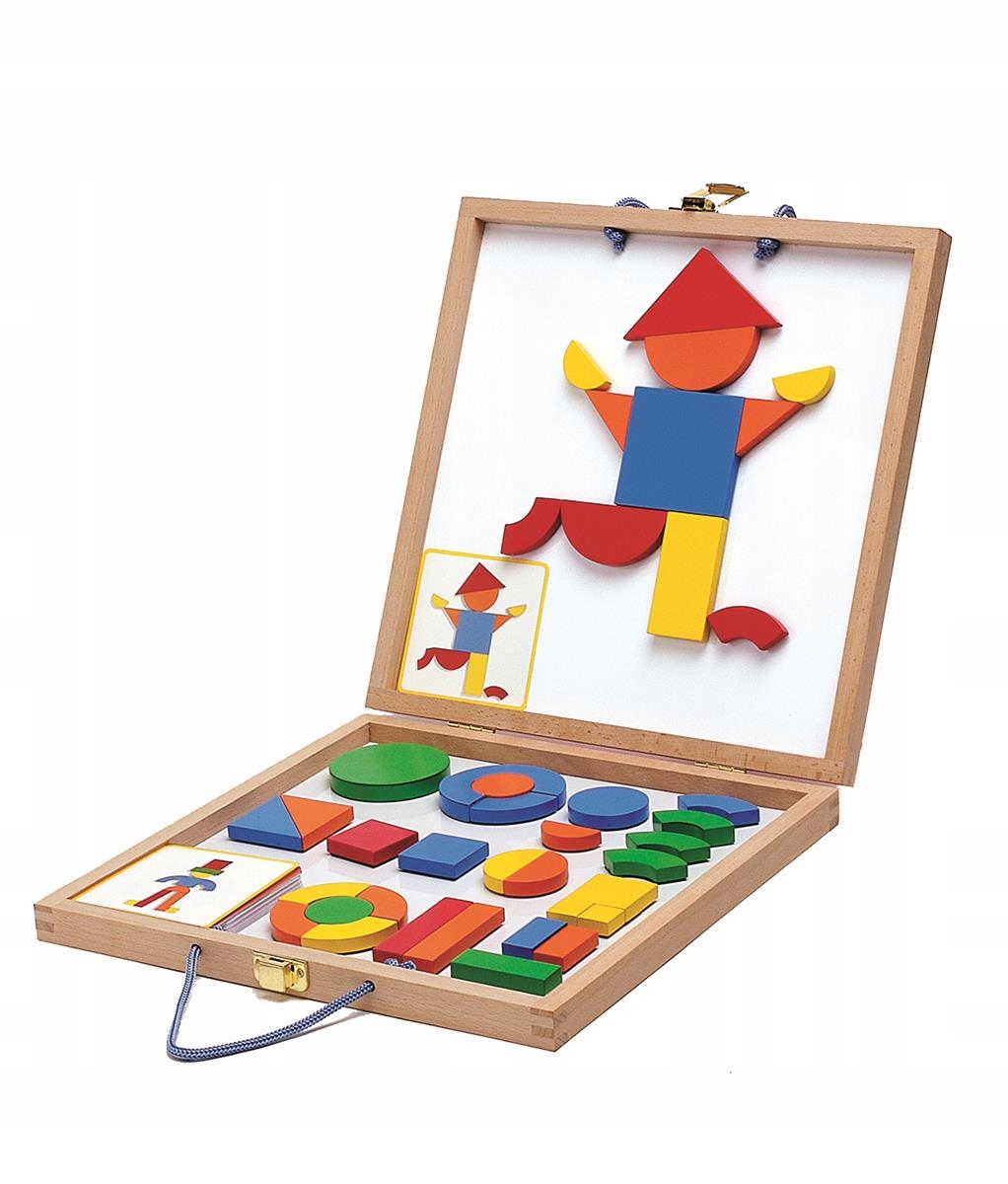 Magnesy drewniane układanka w walizce Djeco
