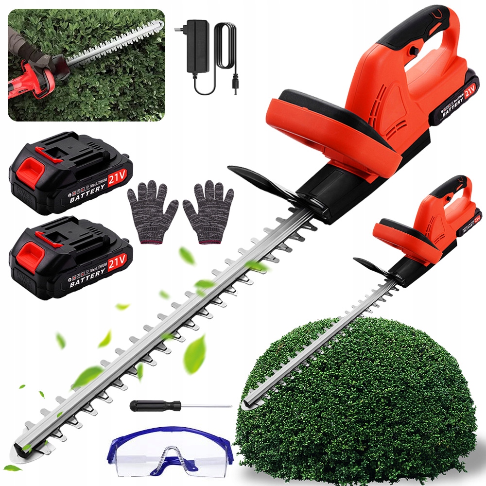 Nożyce Do Żywopłotu Trawy Akumulatorowe Sekator 52CM Do Krzewów 21V 2XAKU