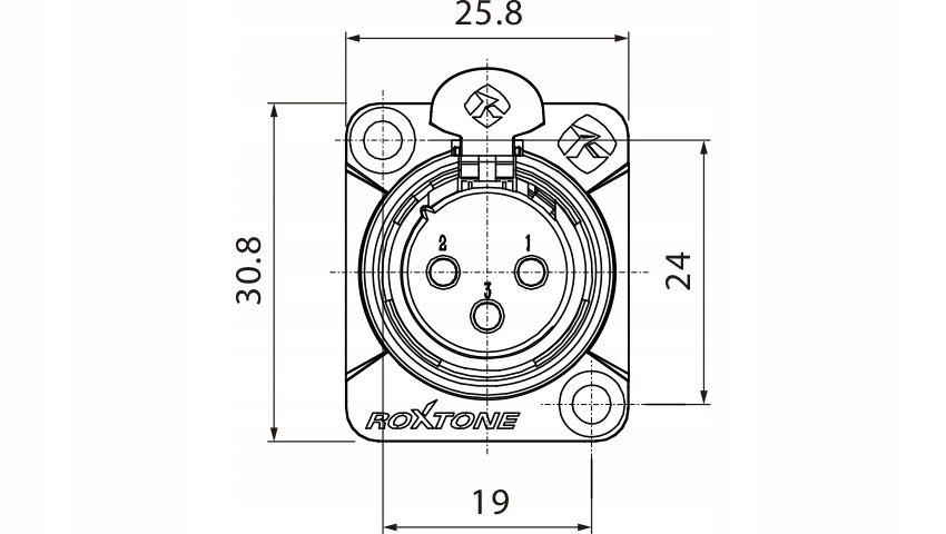 ROXTONE RX3FD-NT GNIAZDO PANELOWE TABLICOWE ŻEŃSKIE XLR ŻEŃSKI Marka Roxtone