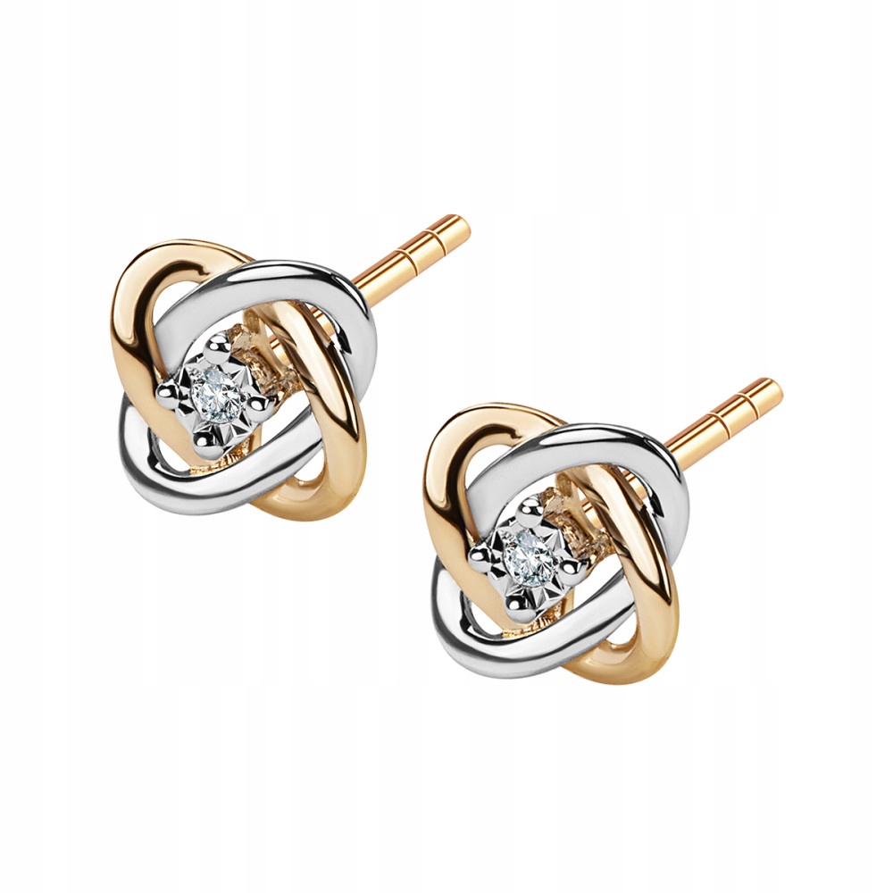 Złote Kolczyki z Diamentami 15834 Verona Jewellery