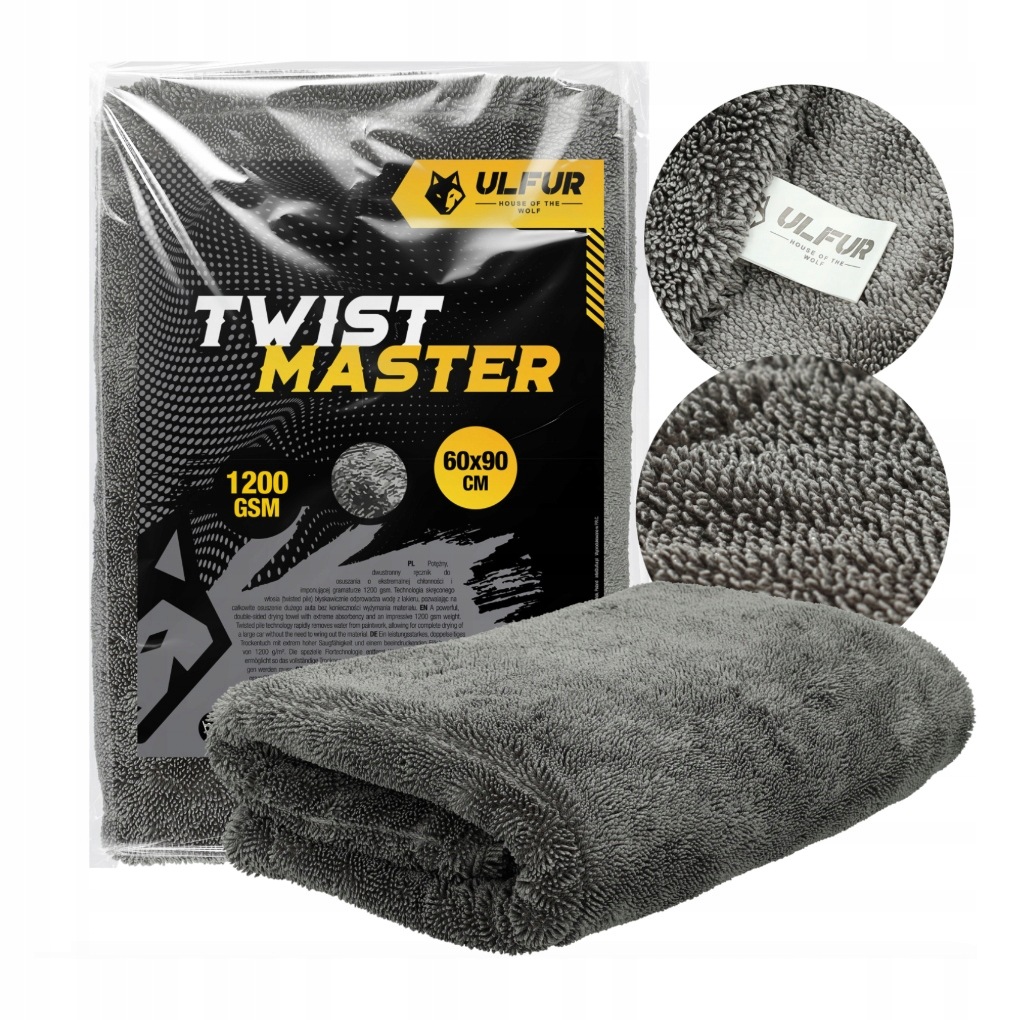 Ulfur TwistMaster dwustronny ręcznik do osuszania 60 x 90 cm 1200 Gsm