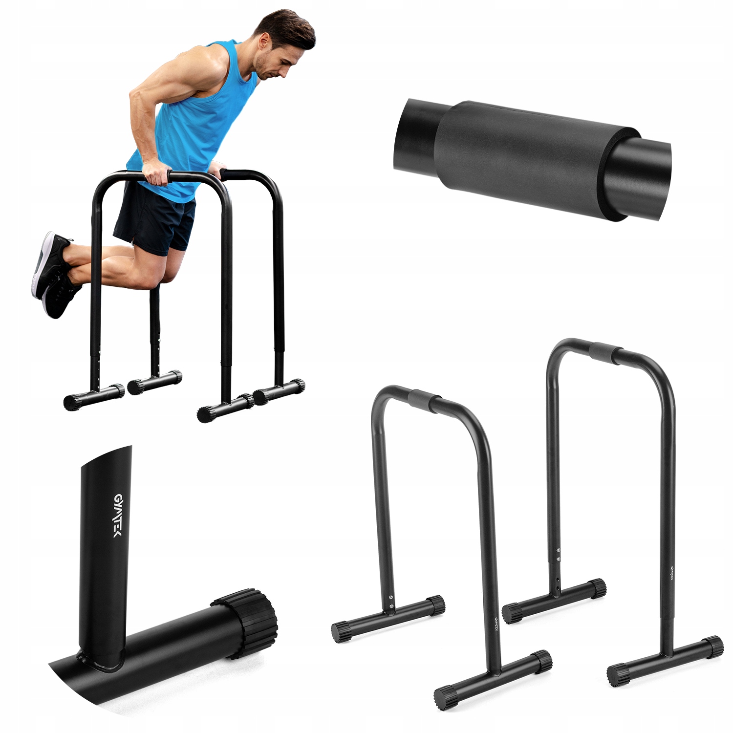 Poręcze Do Dipów Uchwyty Treningowe Ćwiczeń Dipy Regulowane 2SZT Gymtek