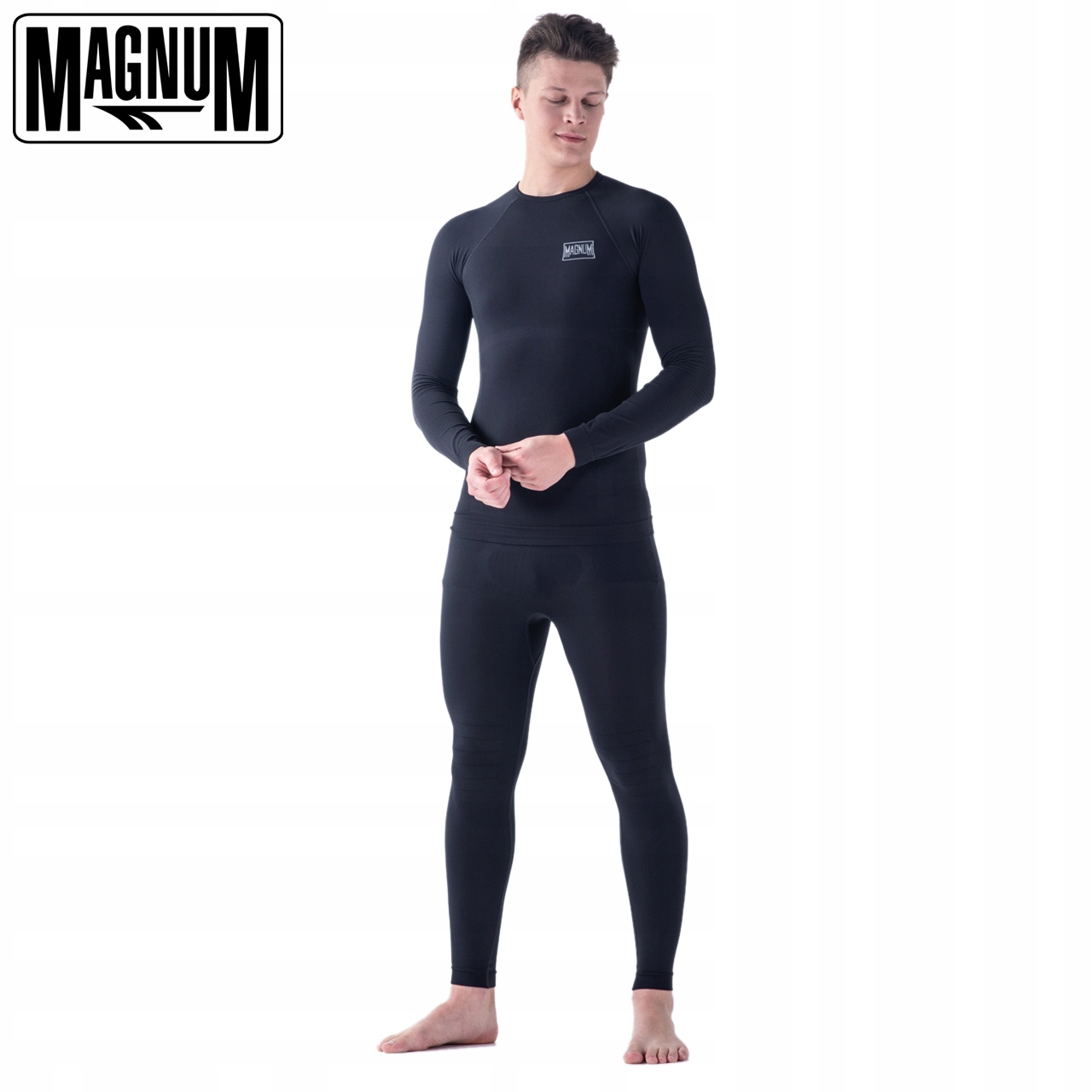 Bielizna Termoaktywna Męska MAGNUM HOPPER SET Bluza Spodnie Bezszwowe XXL Kolor czarny