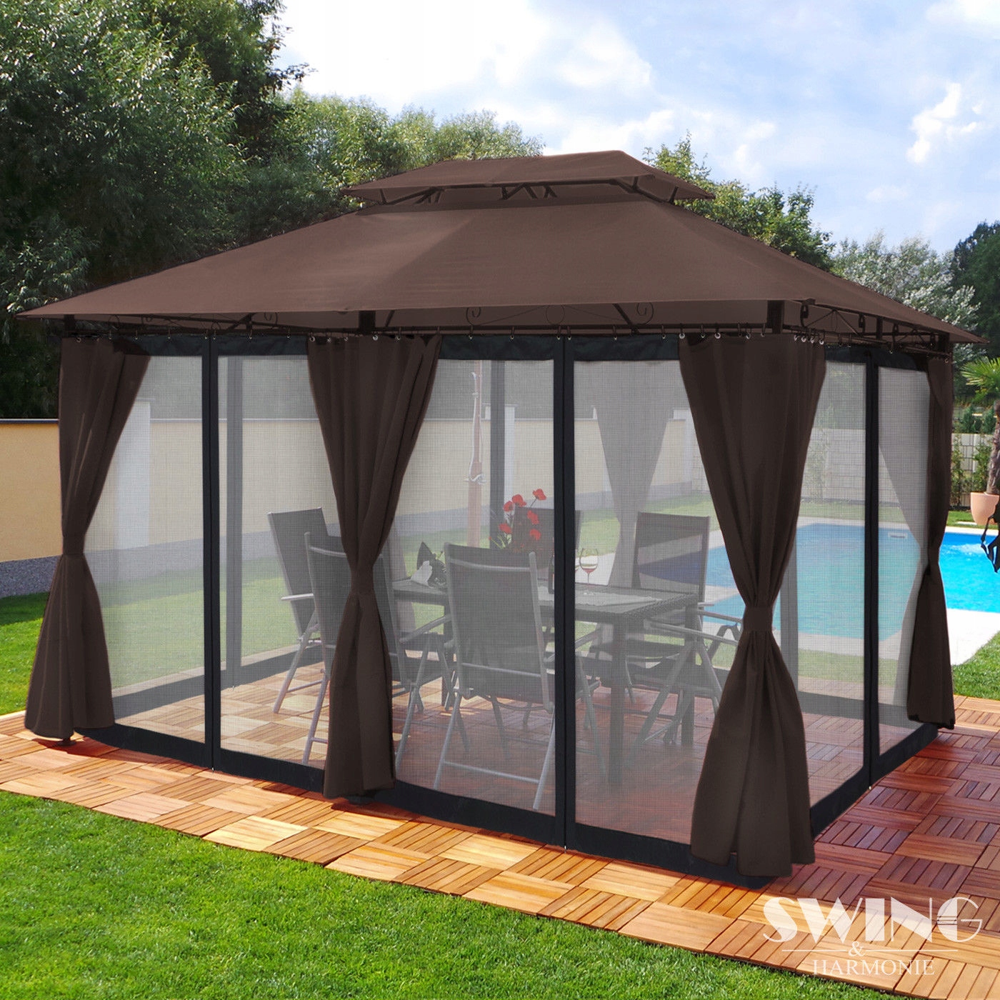 MINZO PAWILON OGRODOWY Z MOSKITIERĄ I OŚWIET.LED Kod producenta 142554656