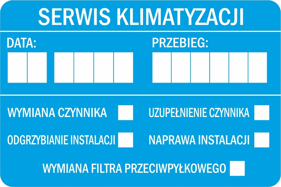 

Naklejki serwisowe Serwis Klimatyzacji 80szt