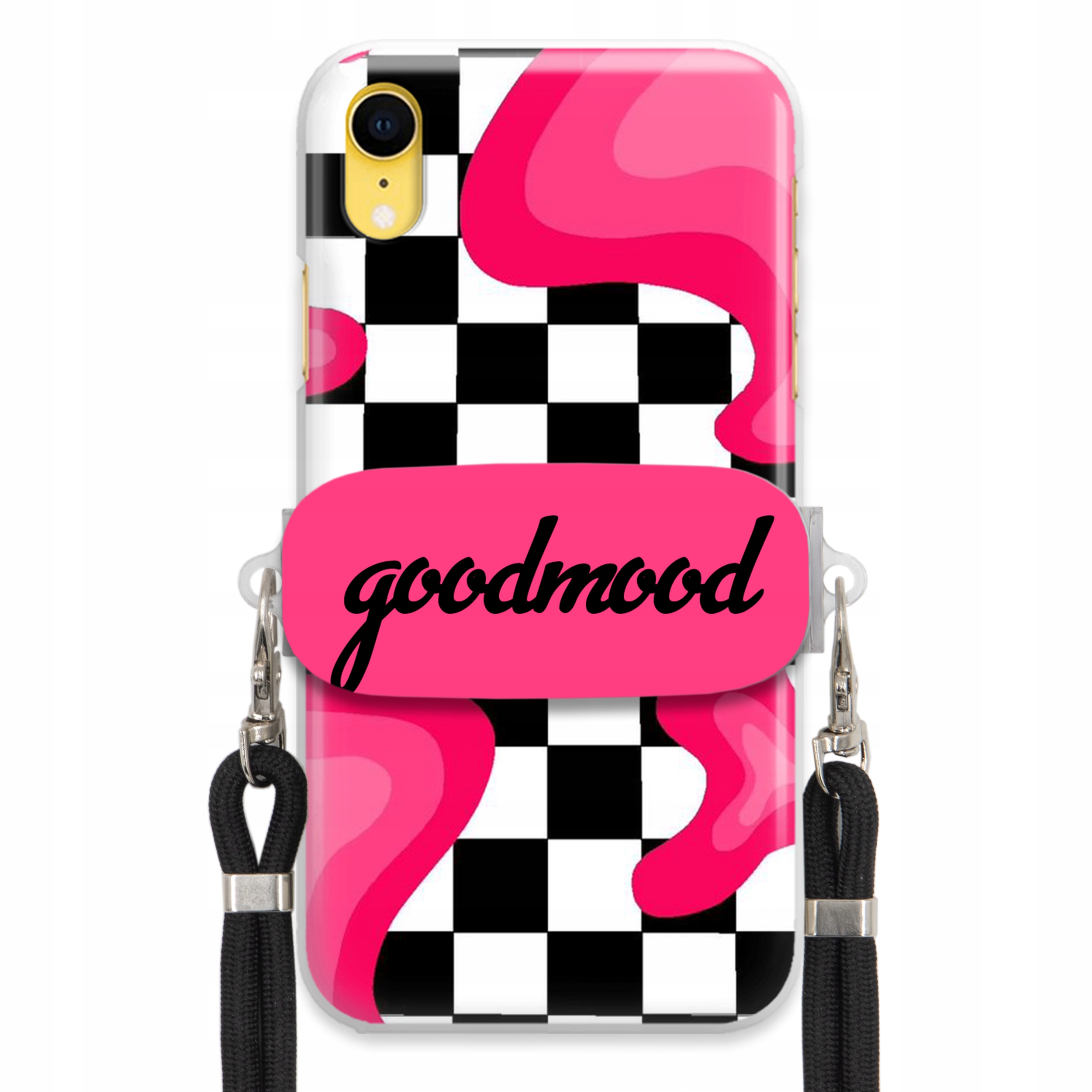 Puzdro Pre iPHONE Xr Set Case Držiak Na Vodítko Čierny Pre Teenagerov Splash