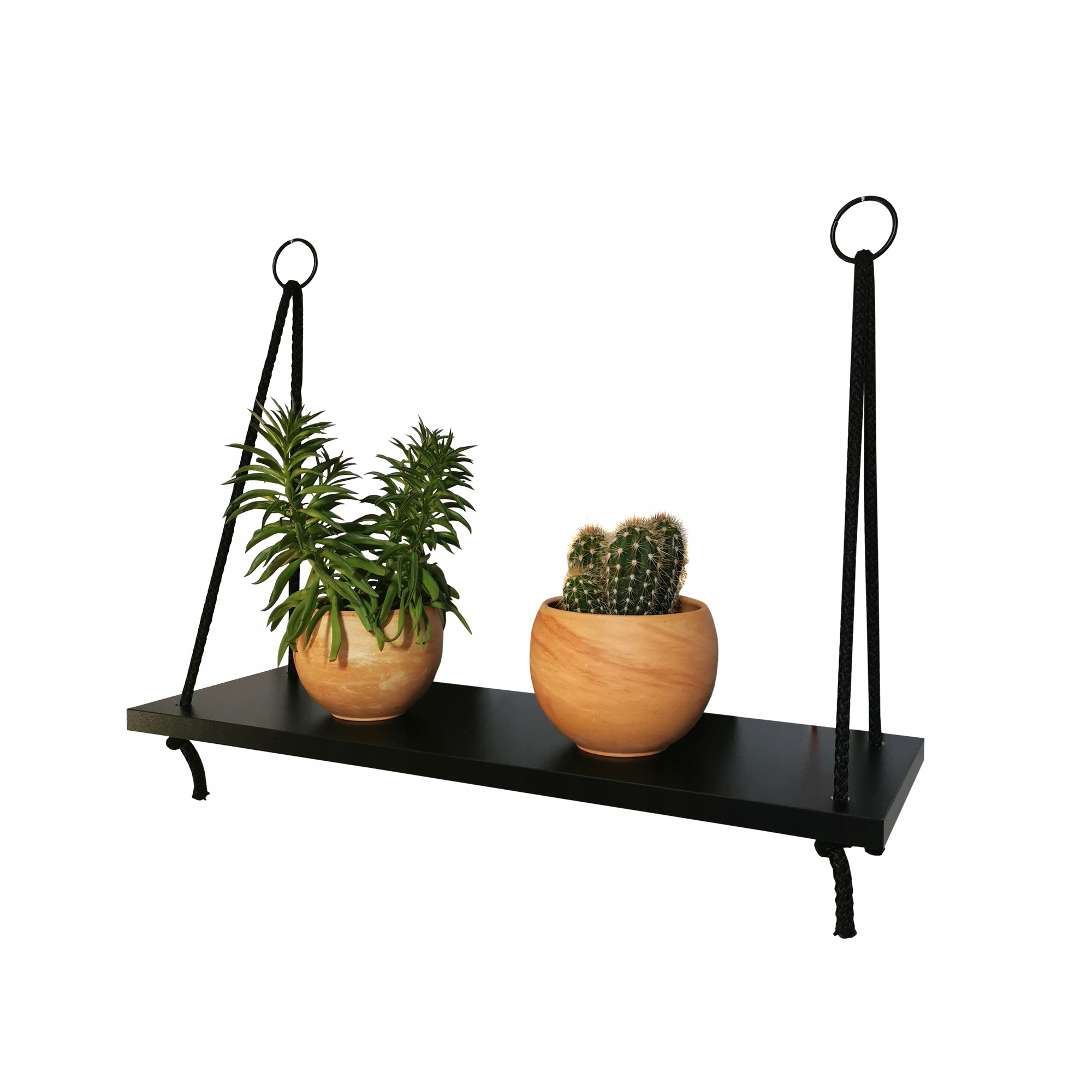 

Półka na sznurkach linach, czarna, boho, czarny