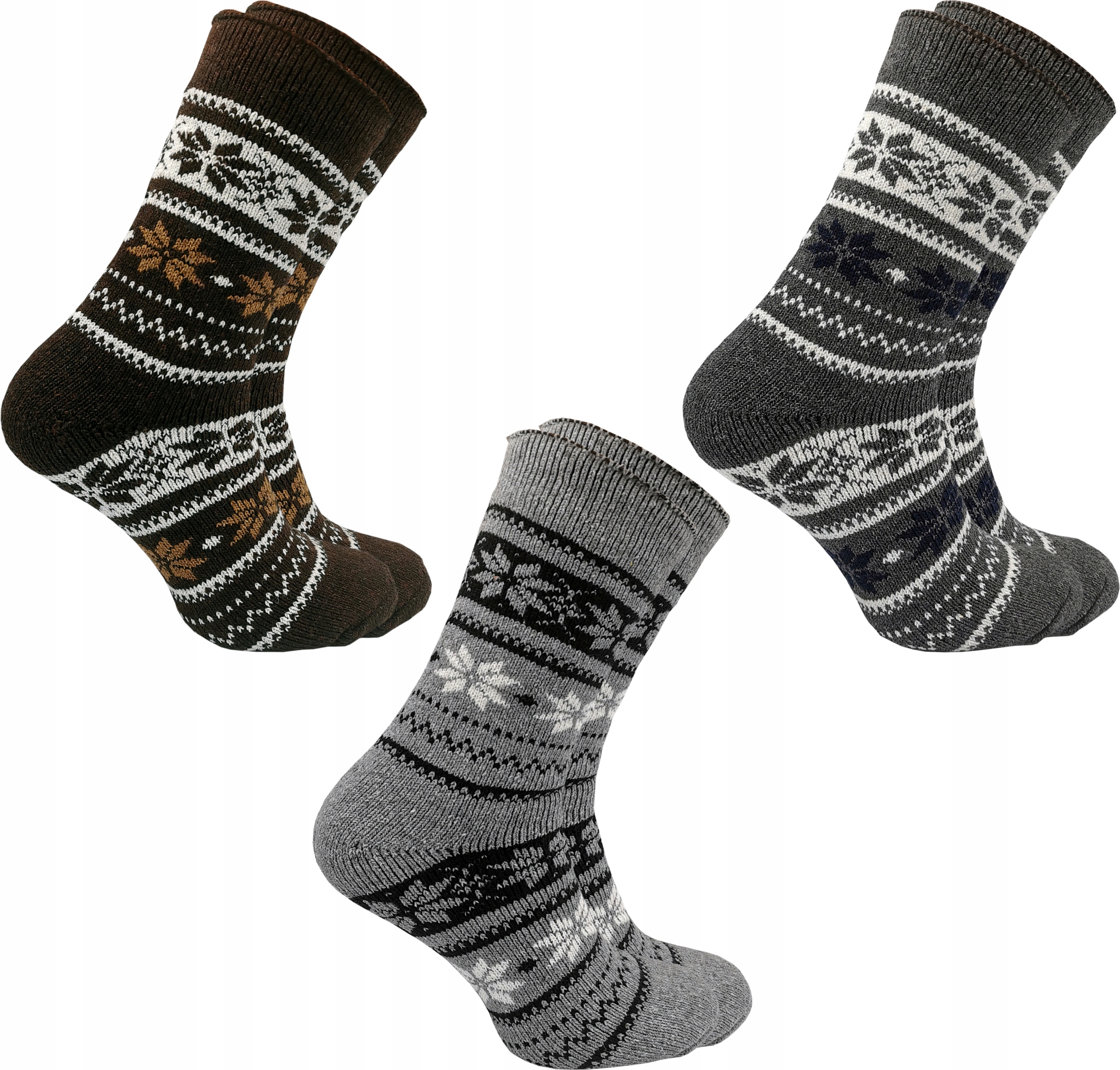 

3x Skarpety Alpaka wełniane ciepłe Grube 5W 40-43