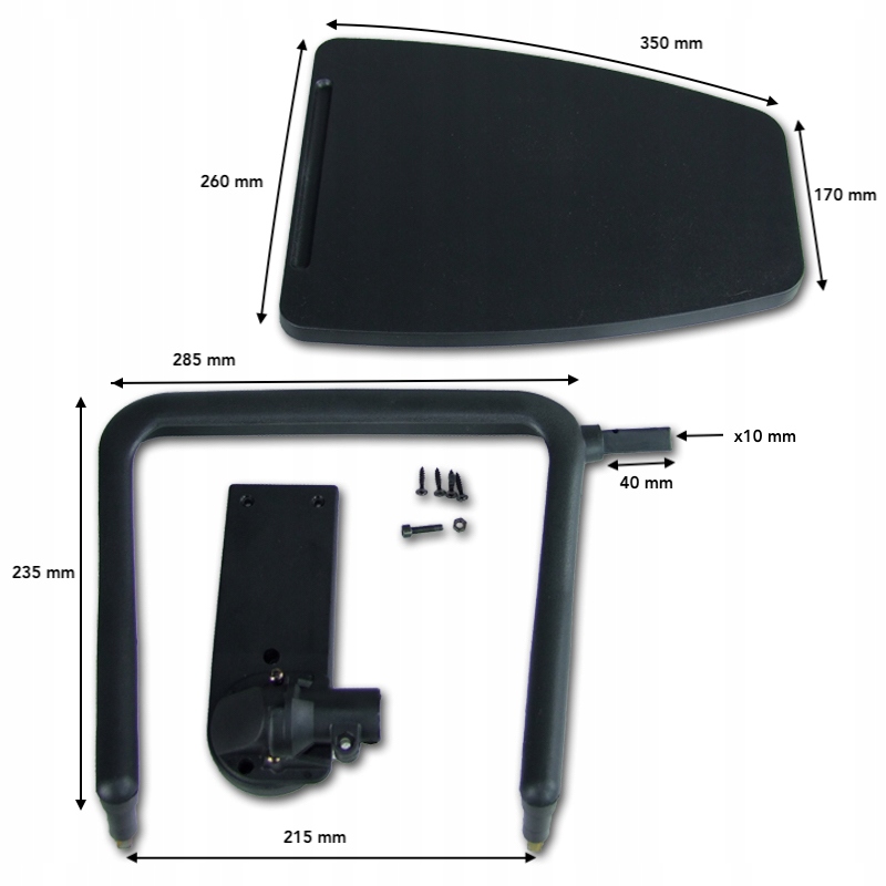 Stolik pulpit krzesła iso sl z stolikiem podłokiet Kolor obicia czarny