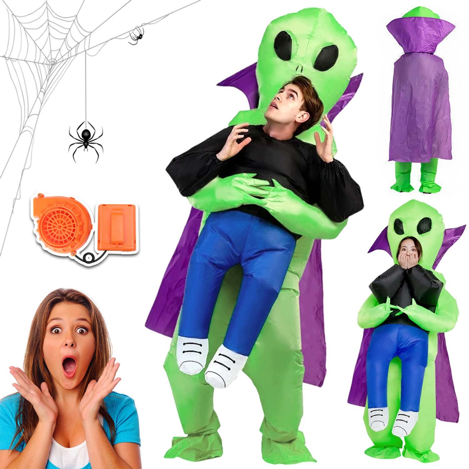 Kostým Alien Nafukovací Kostým Karneval Halloween Převlek 150-190 CM XL
