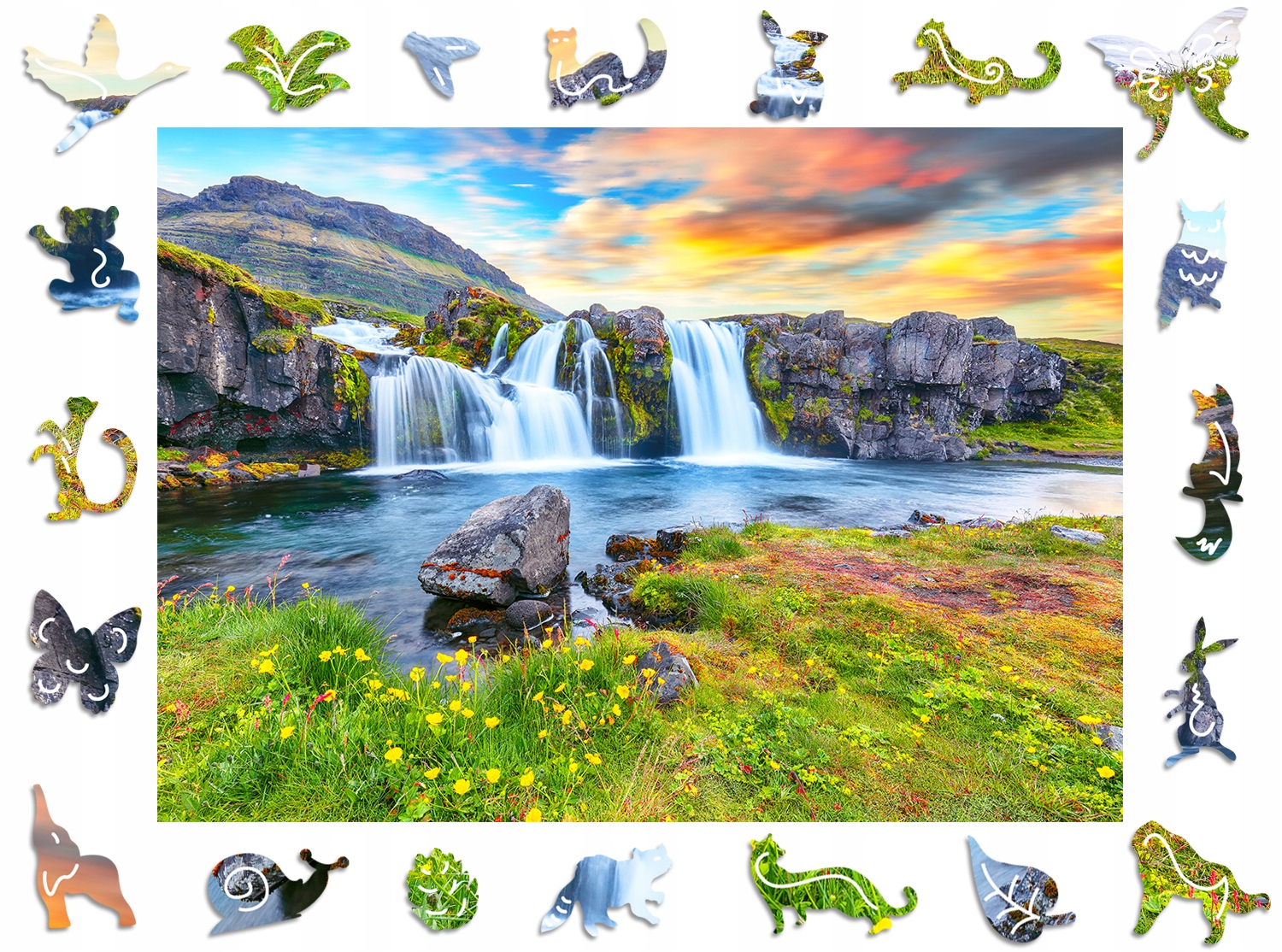 

Puzzle Drewniane Premium Wodospad Kirkjufellsfoss