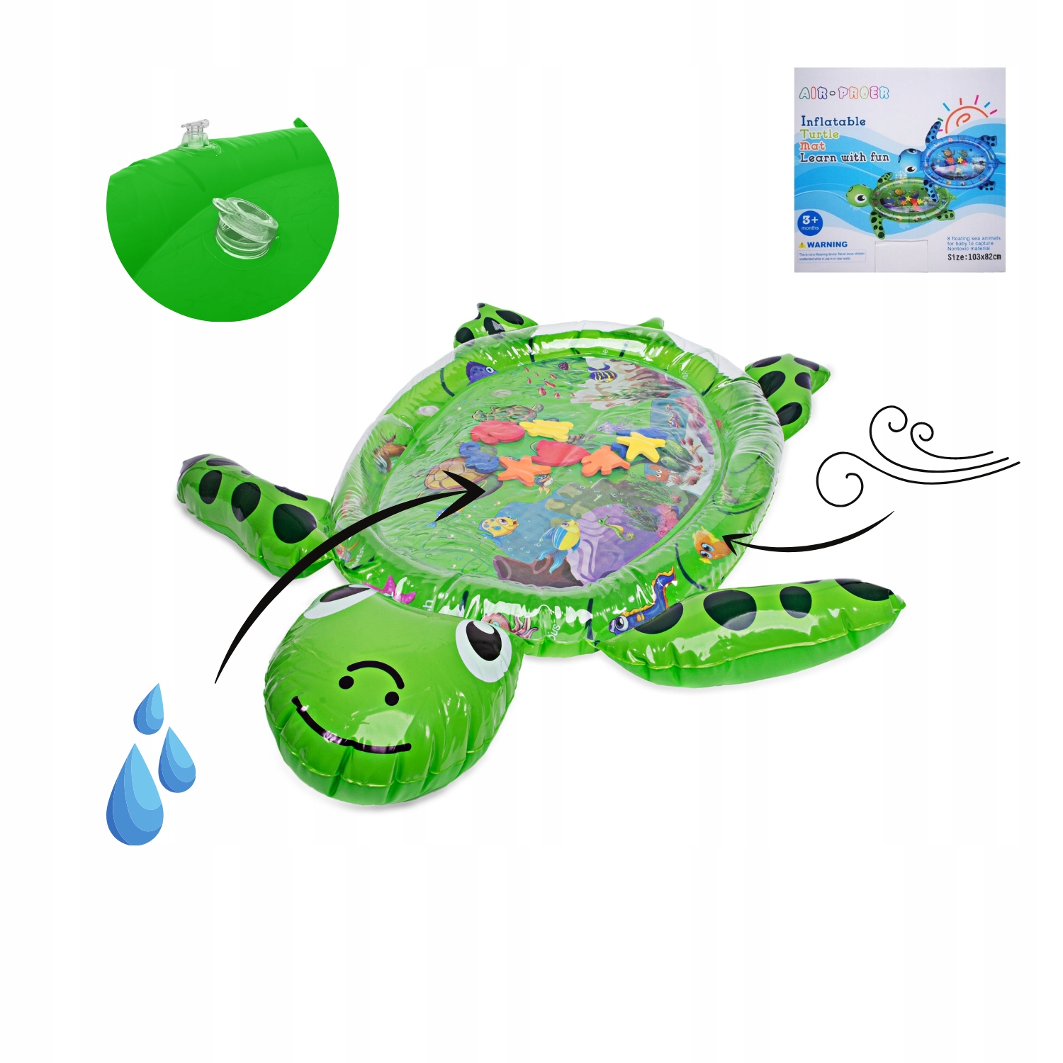 MATA DMUCHANA WODNA edukacyjna sensoryczna XXL Bohater / Bajka brak